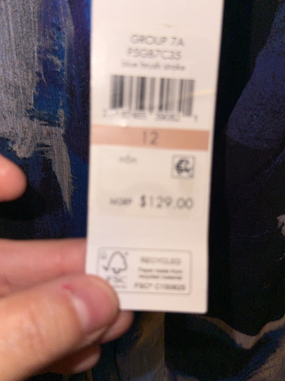 DKNY Abstract Brushstroke Blue Maxi Skirt - Picture 3 of 4
